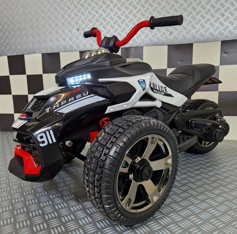 Spyder politimotorcykel 12V til børn