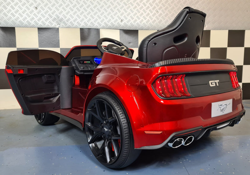 Ford Mustang 24V drift-elbil til børn – metallic rød