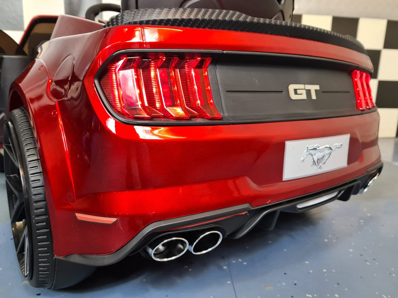 Ford Mustang 24V drift-elbil til børn – metallic rød