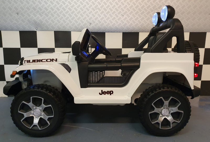 Jeep Wrangler 12V elbil til børn med firehjulstræk og fjernbetjening
