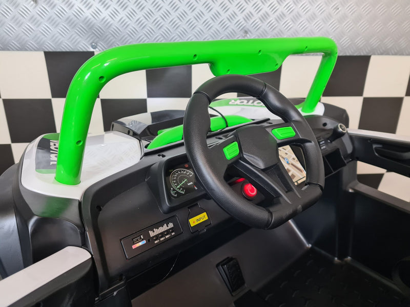 Børnebuggy 24V – 2 personer, hvid/grøn
