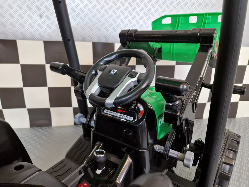 Børnetraktor 24V med anhænger – grøn