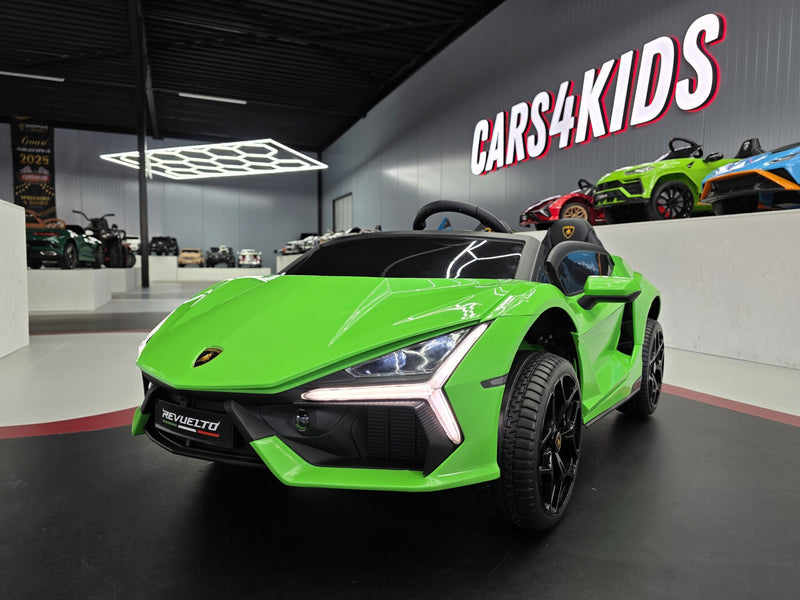 Lamborghini Revuelto 24V elbil til børn – 2 personer, grøn