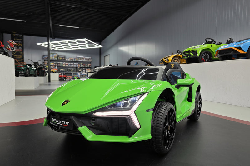 Lamborghini Revuelto 24V elbil til børn – 2 personer, grøn