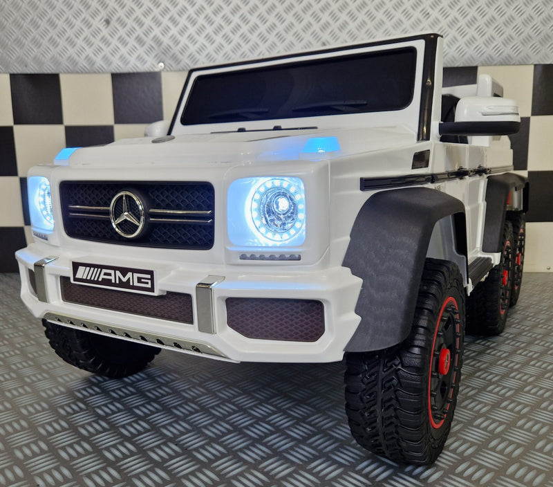 Mercedes-AMG G63 6x6 12V elbil til børn – hvid