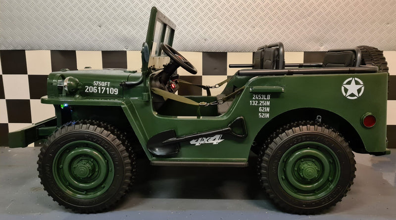 Jeep Willys 24V elbil til børn med fjernbetjening – 2 personer