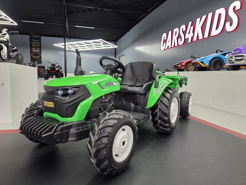 Børnetraktor 24V med anhænger og fjernbetjening