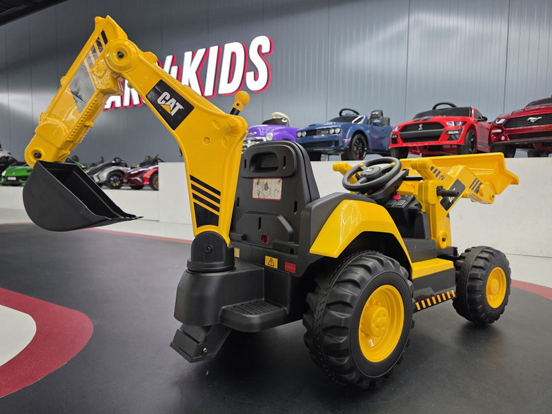 Caterpillar børnetraktor 12V med læsser og gravearm