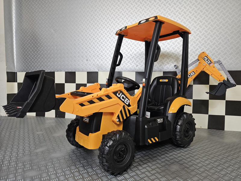 JCB Sitemaster 12V børnetraktor med tag