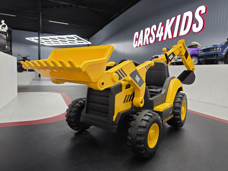 Caterpillar børnetraktor 12V med læsser og gravearm