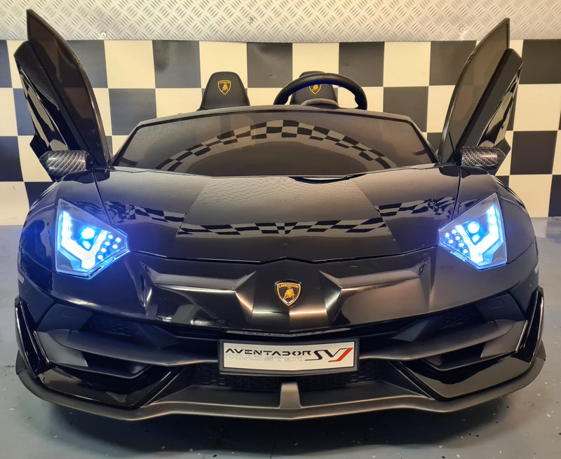 Lamborghini Aventador 12V elbil til børn – 2 personer, metallic sort