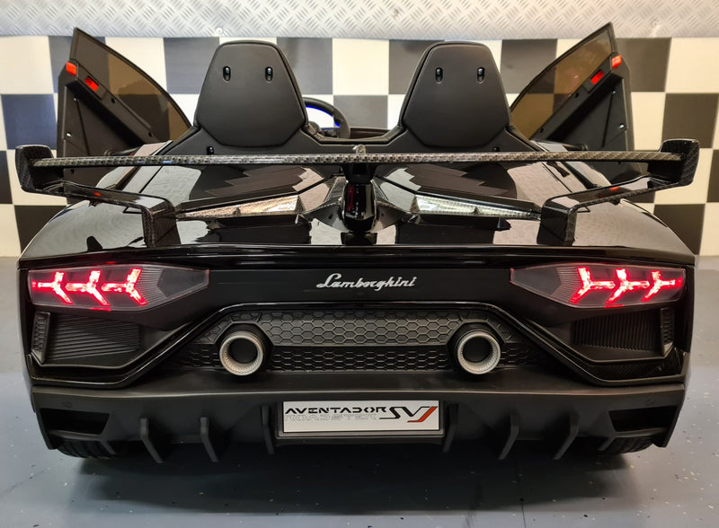 Lamborghini Aventador 12V elbil til børn – 2 personer, metallic sort