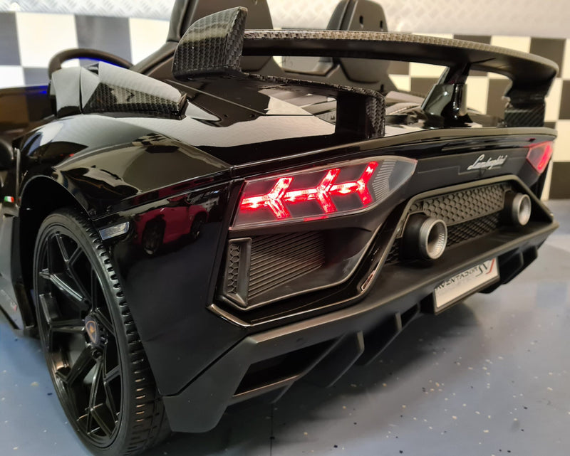 Lamborghini Aventador 12V elbil til børn – 2 personer, metallic sort
