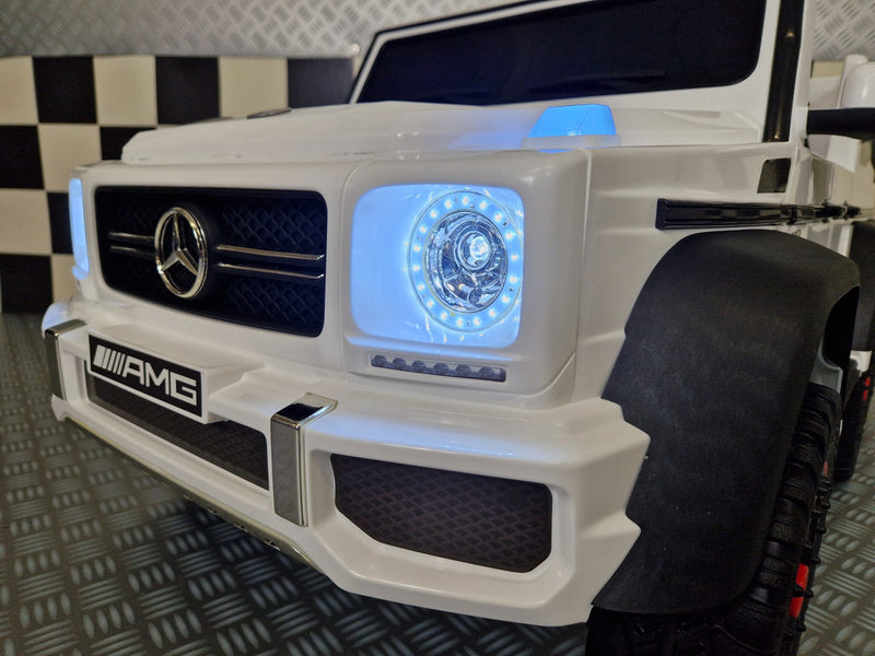 Mercedes-AMG G63 6x6 12V elbil til børn – hvid