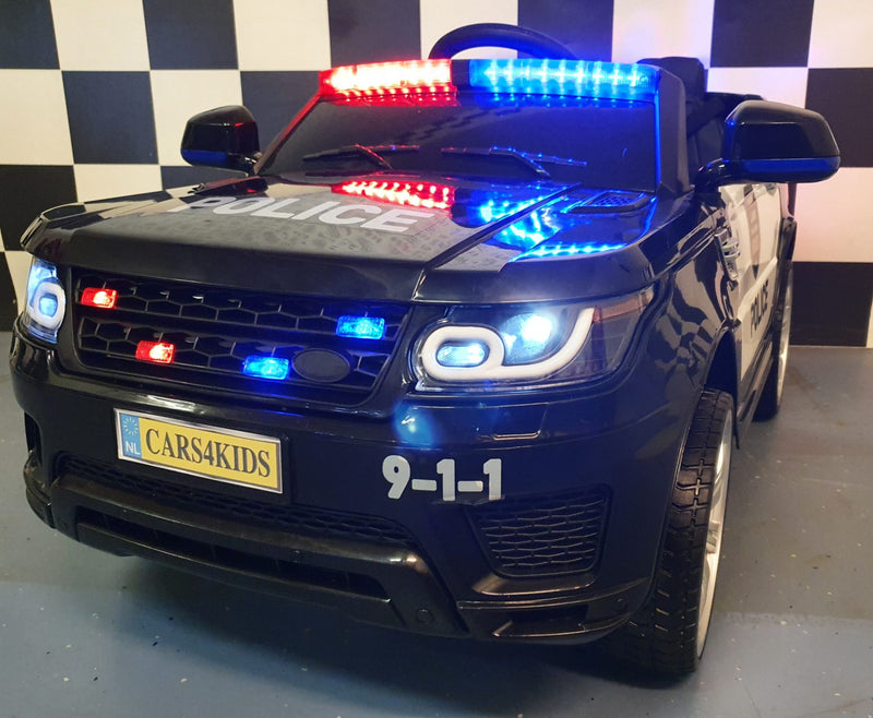 Politijeep 12V elbil til børn med fjernbetjening