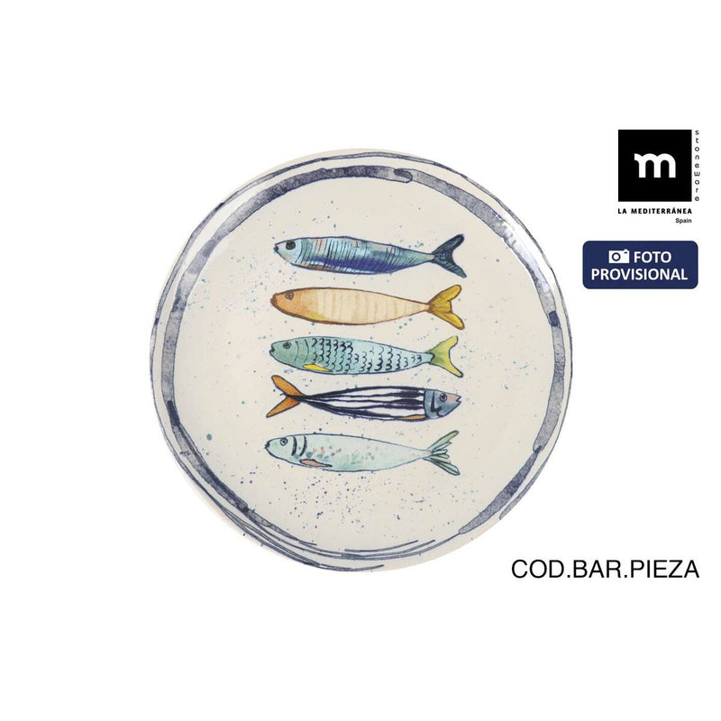 Flad Plade La Mediterránea Peixe Ø 26 cm (6 enheder)