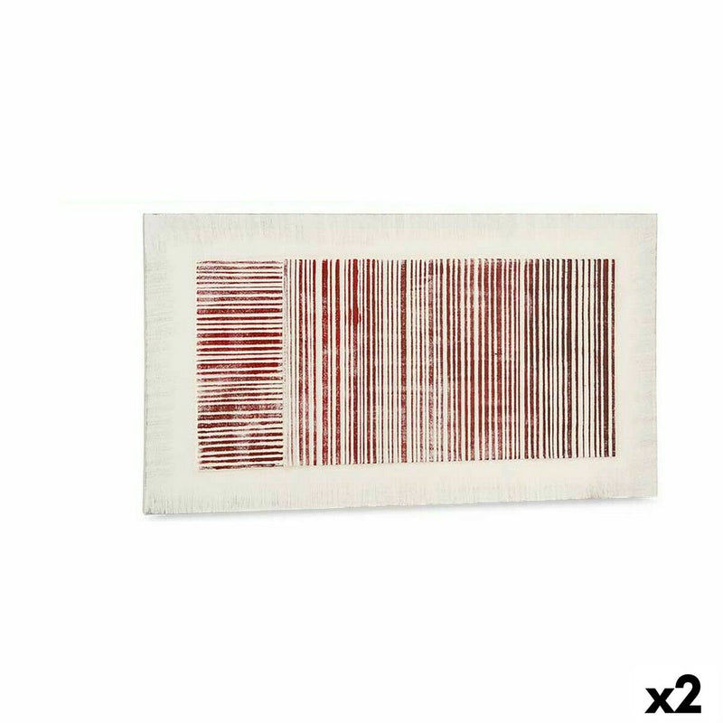 Lærred Gift Decor Hvid Pink Striber Med relief 110 x 60 x 2,5 cm (2 enheder)
