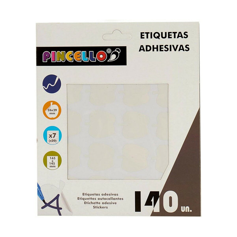 Selvklæbende etiketter Pincello Hvid 17 x 4 x 19 cm 22 x 49 mm Æble (12 enheder)