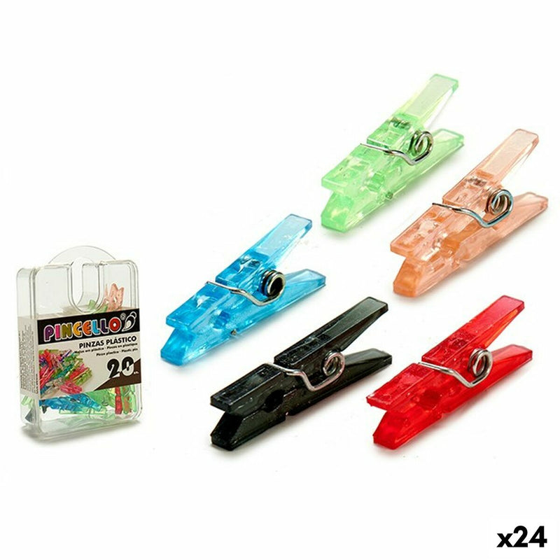 Klemmer Pincello Multifarvet Plastik (24 enheder)