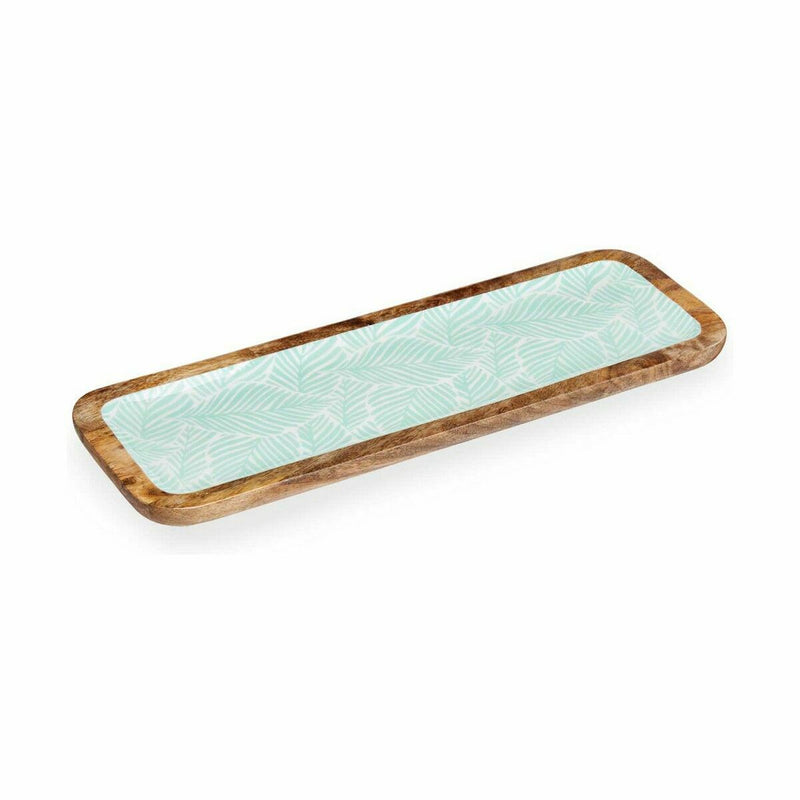 Borddekoration Gift Decor Hvid Brun Grøn Polyester Harpiks Mangotræ 45 x 15 cm 15,2 x 2,54 x 45,7 cm Blad af en plante (6 enhede