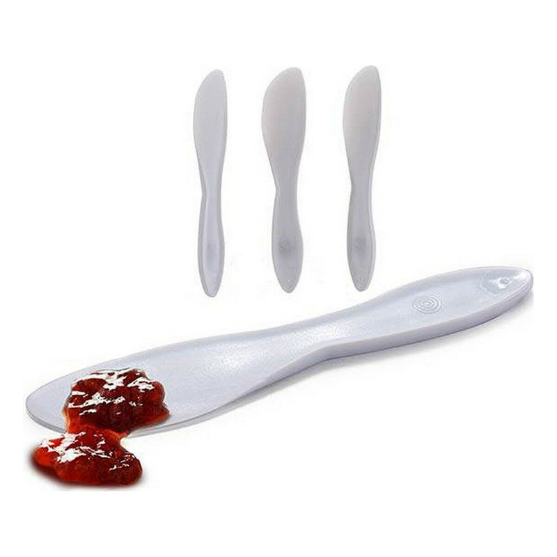 Knivsæt Kinvara Hvid Plastik 18 x 10 x 1 cm 18 x 3,5 x 1 cm 3 Dele (12 enheder)