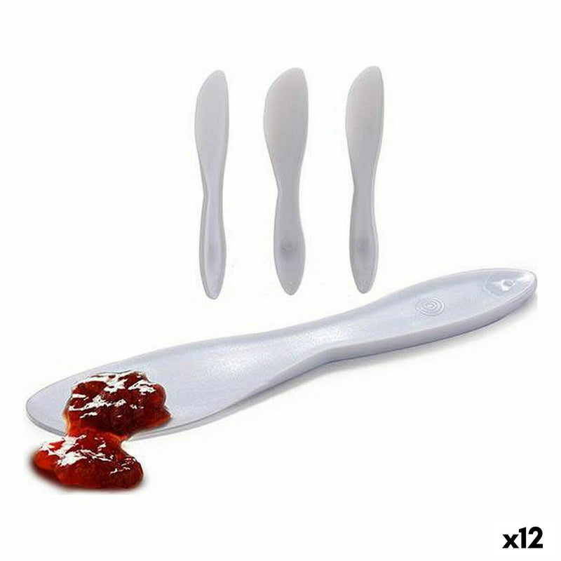 Knivsæt Kinvara Hvid Plastik 18 x 10 x 1 cm 18 x 3,5 x 1 cm 3 Dele (12 enheder)
