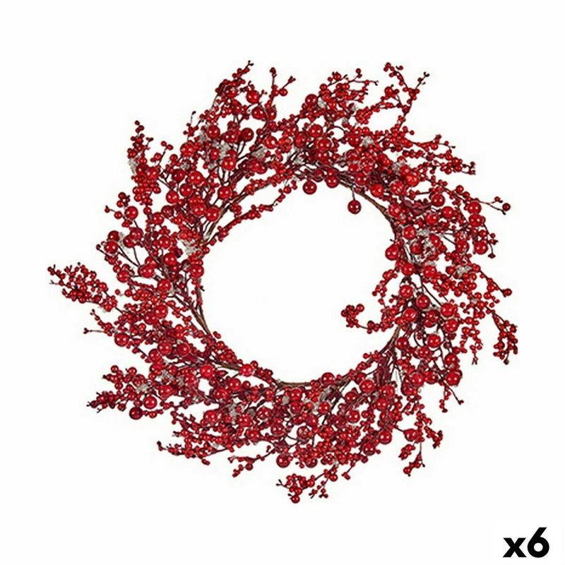 Adventskrans Krist+ Rød Plastik 48 x 10 x 48 cm (6 enheder)