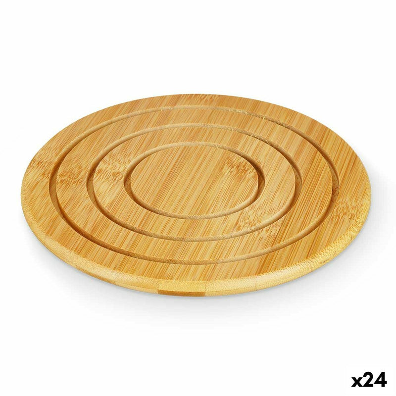 Dækkeserviet Kinvara Natur Bambus Cirkulær 19 x 1 x 19 cm (24 enheder)