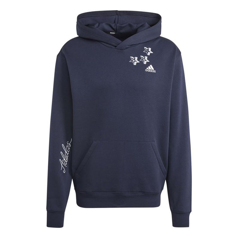 Hættetrøje til Mænd Adidas Bl Fl Hd Q3 Fl Marineblå
