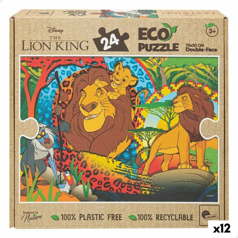 Børne Puslespil The Lion King Dobbeltsidet 24 Dele 70 x 1,5 x 50 cm (12 enheder)