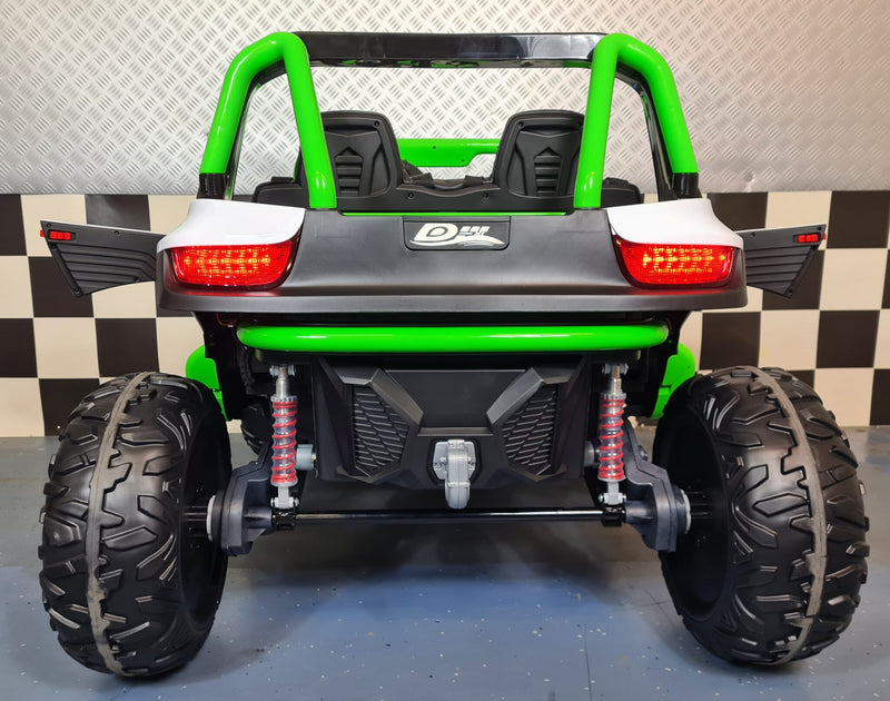 Børnebuggy 24V – 2 personer, hvid/grøn