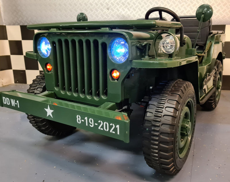 Jeep Willys 24V elbil til børn med fjernbetjening – 2 personer