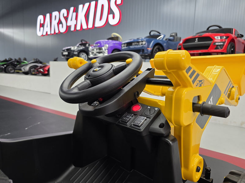 Caterpillar børnetraktor 12V med læsser og gravearm