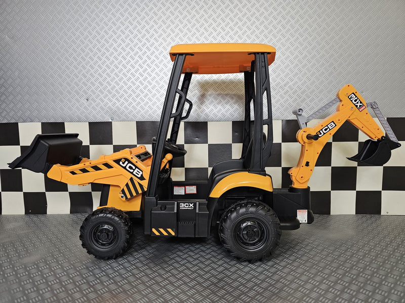 JCB Sitemaster 12V børnetraktor med tag