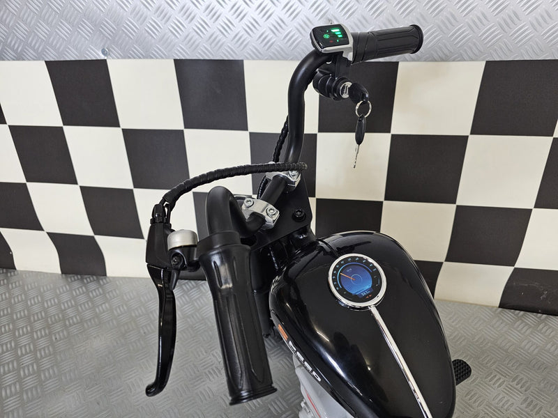 Chopper 24V elmotorcykel til børn med brushless motor – sort