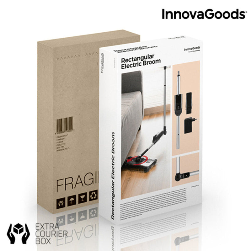 InnovaGoods Rektangulær Elektrisk Fejekost 7.2 V 700 mAh Sort Grå