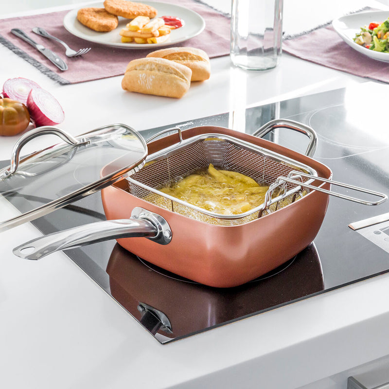 Copper 5 i 1 Multifunktionelt Stegepande Sæt Coppans InnovaGoods 4 Dele