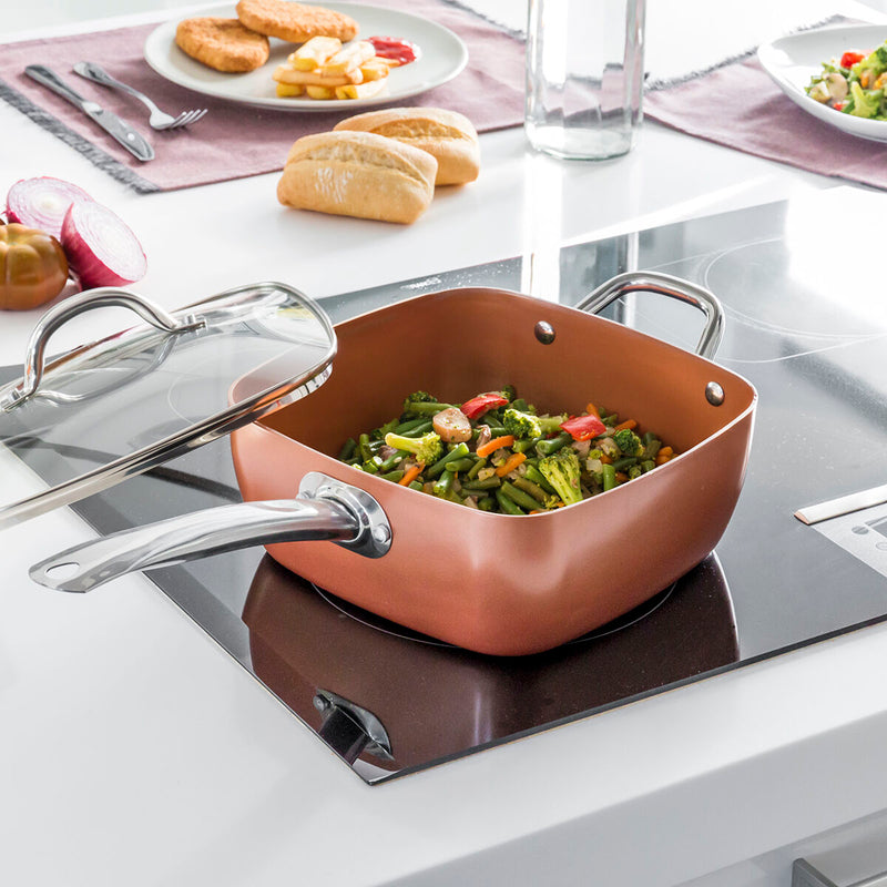 Copper 5 i 1 Multifunktionelt Stegepande Sæt Coppans InnovaGoods 4 Dele