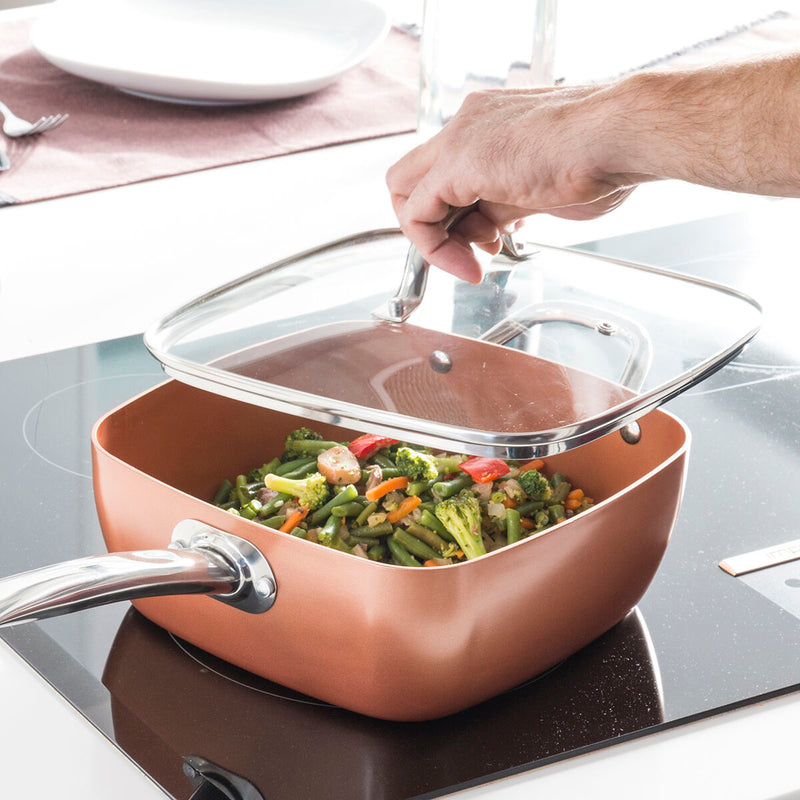 Copper 5 i 1 Multifunktionelt Stegepande Sæt Coppans InnovaGoods 4 Dele