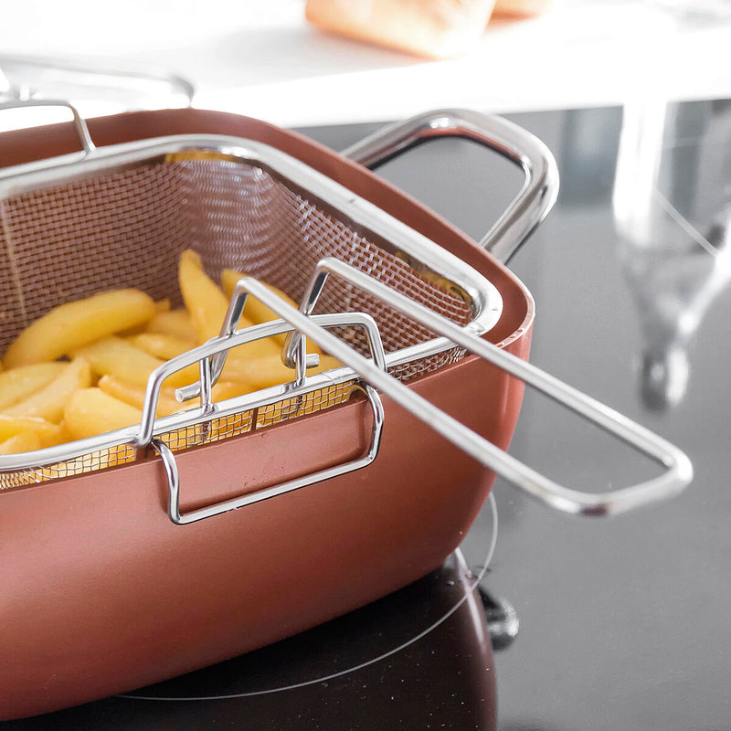 Copper 5 i 1 Multifunktionelt Stegepande Sæt Coppans InnovaGoods 4 Dele
