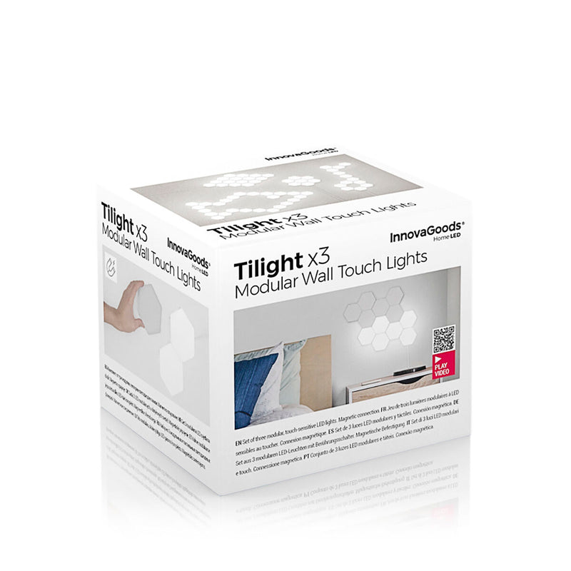 Sæt med Modulære magnetiske og touch LED-paneler Tilight InnovaGoods (Pakke med 3)