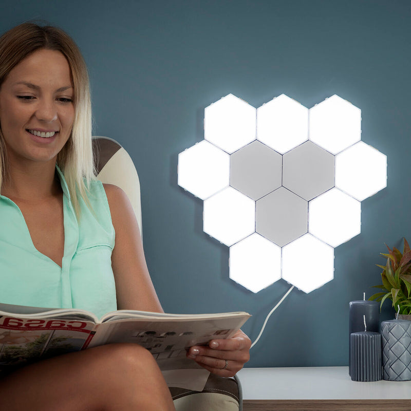 Sæt med Modulære magnetiske og touch LED-paneler Tilight InnovaGoods (Pakke med 3)