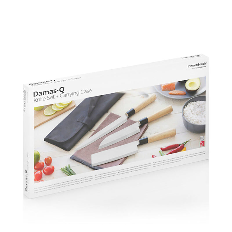 Sæt med knive med professionel bæretaske Damas·Q InnovaGoods