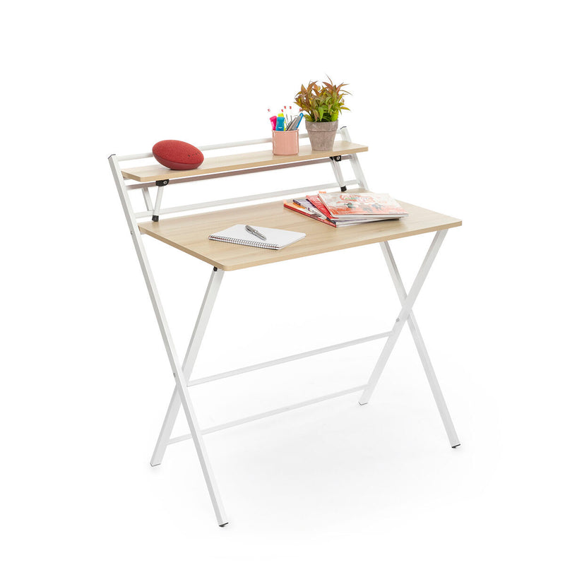 Foldbart skrivebord med hylde InnovaGoods (Refurbished A)