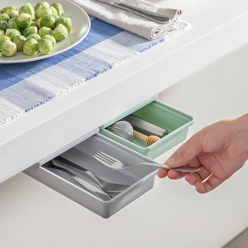 Sæt med ekstra skrivebordsskuffer med klæbemiddel Underalk InnovaGoods Pakke med 2 stk