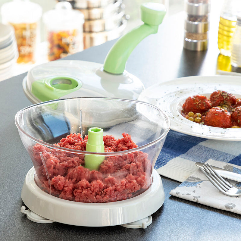 4-i-1 manuel salatslynge, hakker, og mixer med tilbehør og opskrifter Chopix InnovaGoods