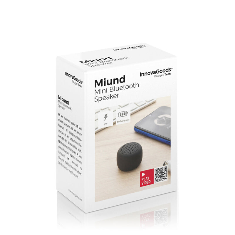 Genopladelig bærbar trådløs mini-højttaler Miund InnovaGoods