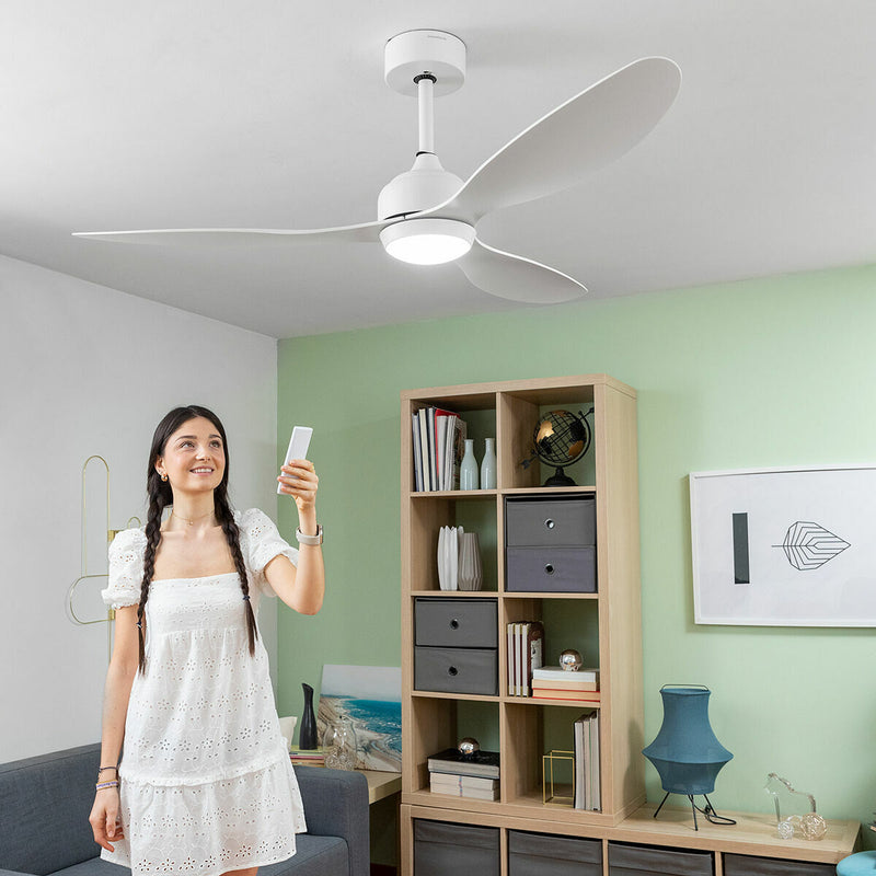 Loftsventilator med LED-lys og 3 ABS-vinger InnovaGoods 52" Ø132 cm Hvid 36 W (Refurbished A)