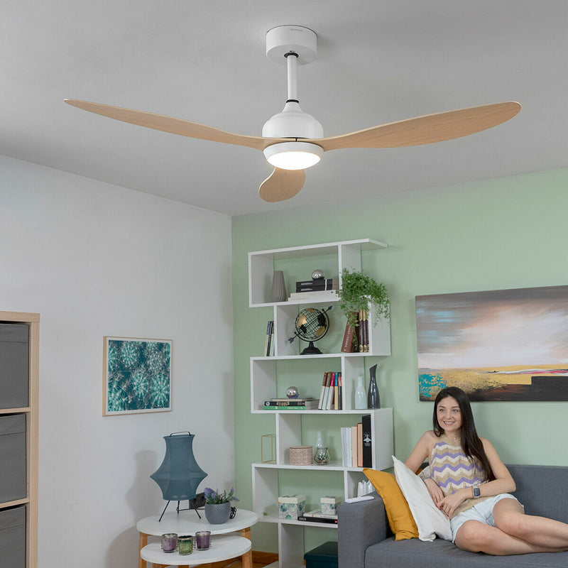 Loftsventilator med LED-lys og 3 ABS-vinger InnovaGoods 52" Ø132 cm Træ 36 W (Refurbished B)
