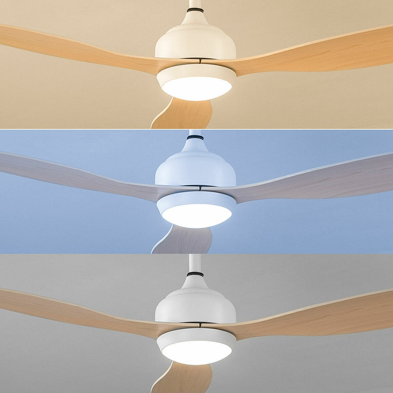 Loftsventilator med LED-lys og 3 ABS-vinger InnovaGoods 52" Ø132 cm Træ 36 W (Refurbished B)